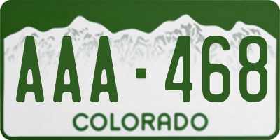 CO license plate AAA468