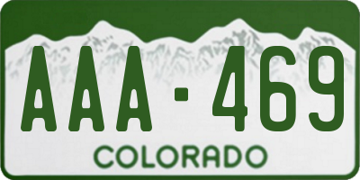 CO license plate AAA469