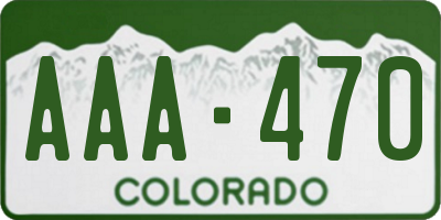 CO license plate AAA470