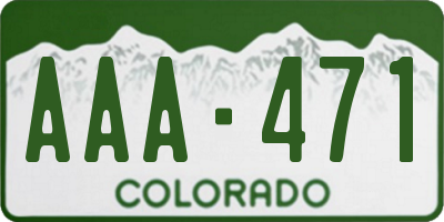 CO license plate AAA471