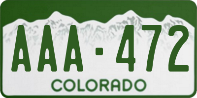 CO license plate AAA472