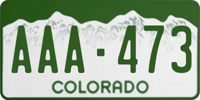 CO license plate AAA473