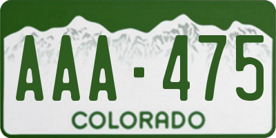 CO license plate AAA475
