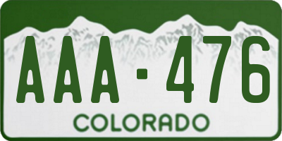 CO license plate AAA476