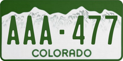 CO license plate AAA477
