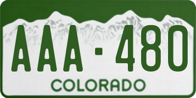 CO license plate AAA480