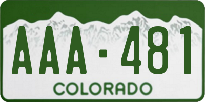 CO license plate AAA481