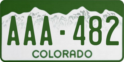 CO license plate AAA482