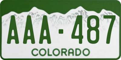 CO license plate AAA487
