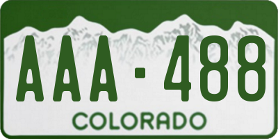 CO license plate AAA488