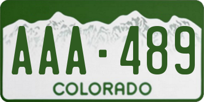 CO license plate AAA489