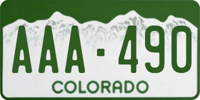 CO license plate AAA490