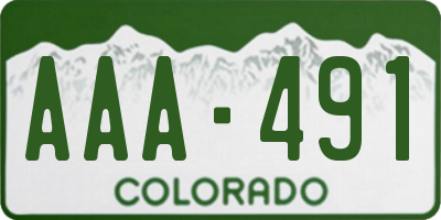 CO license plate AAA491