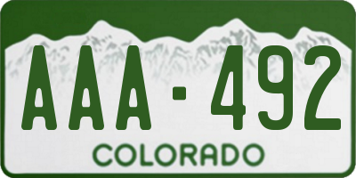 CO license plate AAA492