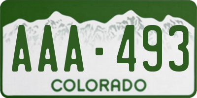 CO license plate AAA493