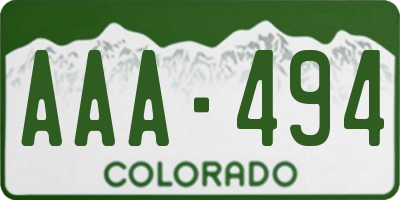 CO license plate AAA494