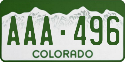 CO license plate AAA496