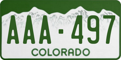 CO license plate AAA497