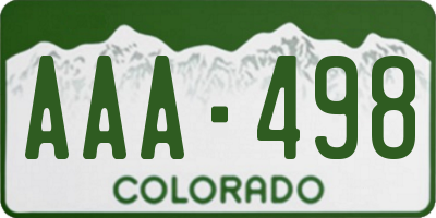 CO license plate AAA498