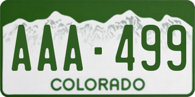 CO license plate AAA499