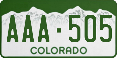 CO license plate AAA505