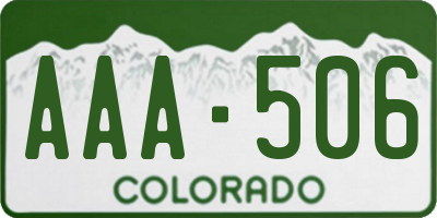 CO license plate AAA506