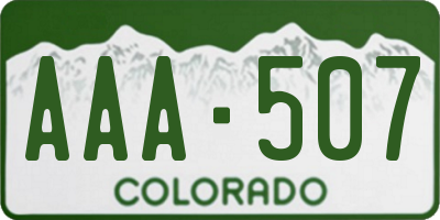 CO license plate AAA507