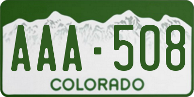 CO license plate AAA508