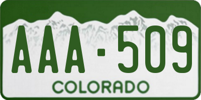 CO license plate AAA509