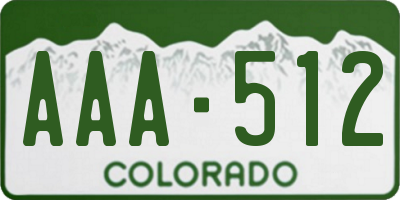 CO license plate AAA512