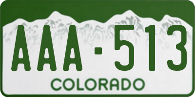 CO license plate AAA513