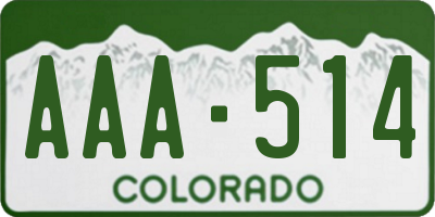 CO license plate AAA514