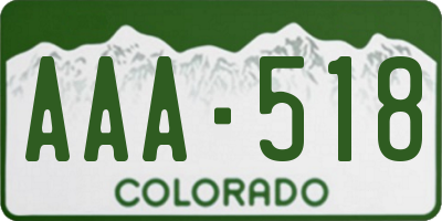 CO license plate AAA518