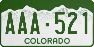 CO license plate AAA521