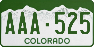 CO license plate AAA525