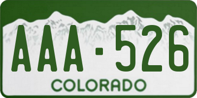 CO license plate AAA526