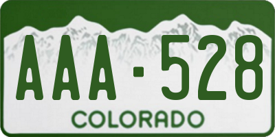 CO license plate AAA528