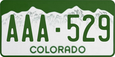 CO license plate AAA529