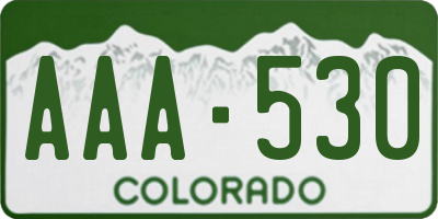 CO license plate AAA530