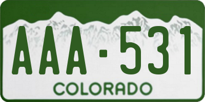 CO license plate AAA531