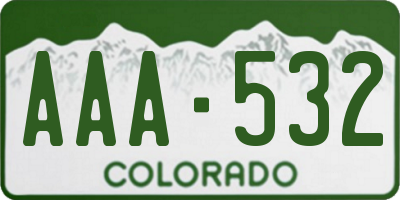 CO license plate AAA532