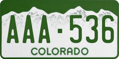 CO license plate AAA536