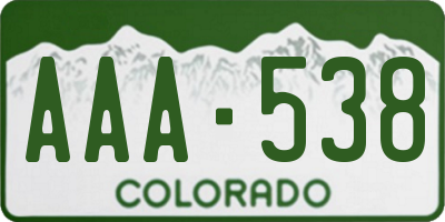 CO license plate AAA538