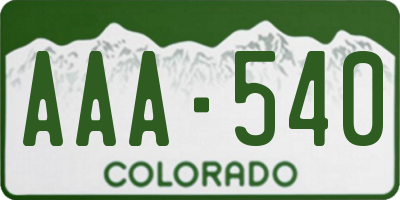 CO license plate AAA540