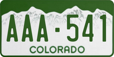 CO license plate AAA541