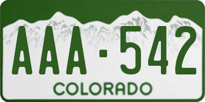 CO license plate AAA542