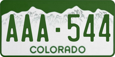 CO license plate AAA544