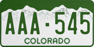 CO license plate AAA545