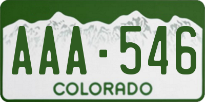 CO license plate AAA546