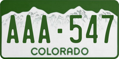 CO license plate AAA547